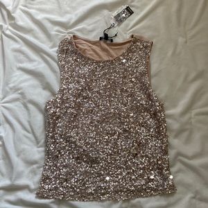 NEW WITH TAGS Express Pink Formal Shirt w/ Sequins and Pearls